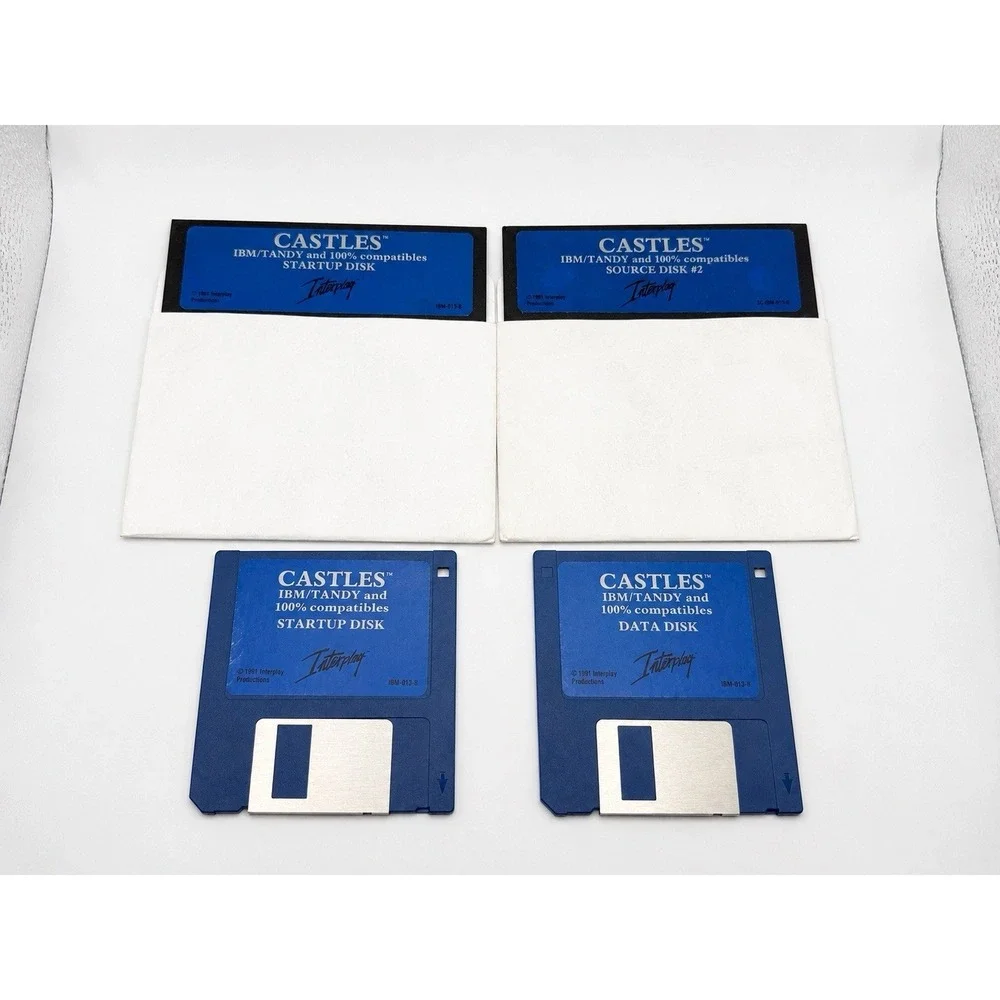 Castles IBM PC Big Box Complete 1991 Interplay 3.5 & 5.25 Floppy DOS CIB Manual